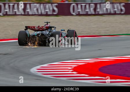 Qualifikation für den Formel-1-Grand-prix von Spanien auf dem Rennkurs Montmelo Catalunya in Barcelona, Spanien. Juni 2024. GEORGE RUSSELL (63) aus Großbritannien und Mercedes während des FO ALVARO SANCHEZ/Cordon PRESS Credit: CORDON PRESS/Alamy Live News Stockfoto