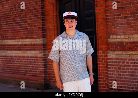 Ordrup, Dänemark. Juni 2024. Kronprinz Christian hat sein letztes Examen abgeschlossen und ist am Montag, den 24. Juni 2024 Schüler des Ordrup Gymnasiums geworden. (Foto: Ida Marie Odgaard/Scanpix 2024) Credit: Ritzau/Alamy Live News Stockfoto