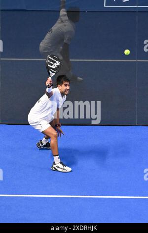 Federico Chingotto und Alejandro Galan beim Finale des BNL Italiens Major Premier Padel im Foro Italico in Rom, Italien am 23. Juli 2024 Stockfoto