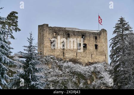 Schweiz, Zullwil, Zullwil SO, Solothurn, Gilgenberg, Gilgenberg Ruinen, Schwarzbubenland, Nunningen, Nunningen SO, Meltingen Stockfoto
