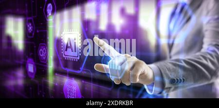 KI-Konzept für künstliche Intelligenz. Technologisches Lernen. Stockfoto