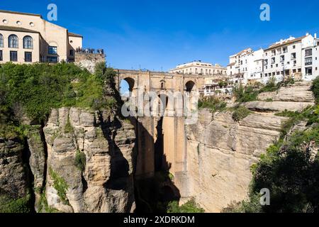 Die Puente Nuevo Brücke in Ronda, Andalusien, Spanien Stockfoto