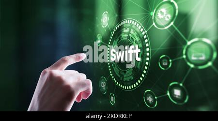 SCHNELL. Internationales Banküberweisungssystem. Society for Worldwide Interbank Financial Telecommunications. Stockfoto