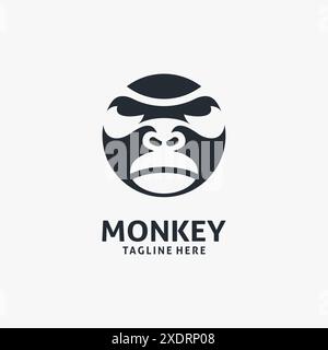 Circle Monkey Logo Stock Vektor