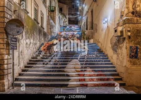 Noto, Sizilien/Italien - 20. Mai 2024: Das Blumenfest von Noto in Sizilien Stockfoto