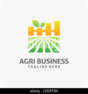 Feld- und Diagrammelemente für die Gestaltung des Agribusiness-Logos Stock Vektor