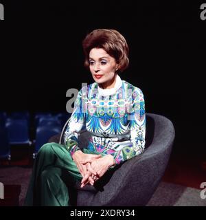 Lilli Palmer - ganz persönlich, Talkshow, ZDF, 1974, Schauspielerin Lilli Palmer spricht über ihr Leben. Stockfoto