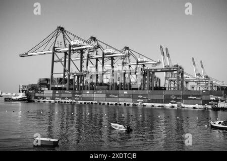 Freeport bei Nacht Stockfoto