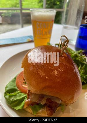 Mittagessen im Hudson Garden Grill im New York Botanical Garden, The Bronx, New York City, 2024, USA Stockfoto