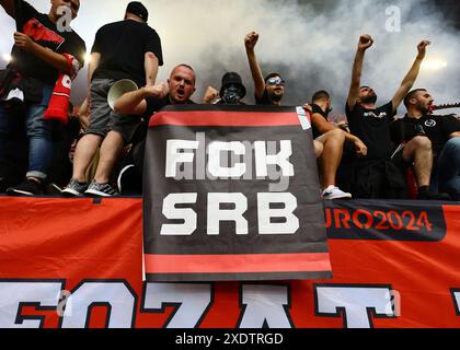 Düsseldorf, Deutschland. Juni 2024. Albaniens Fans beim UEFA-Europameisterschaftsspiel in der Düsseldorfer Arena. Der Bildnachweis sollte lauten: David Klein/Sportimage Credit: Sportimage Ltd/Alamy Live News Stockfoto