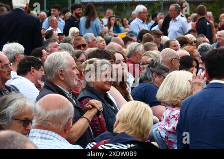 Trago Mills, Newton Abbot, Devon, Großbritannien. Juni 2024. 2024: Wahlkampfveranstaltung zur Reform des Vereinigten Königreichs in Trago Mills, Newton Abbot, Devon. Hinweis: Nidpor/Alamy Live News Stockfoto