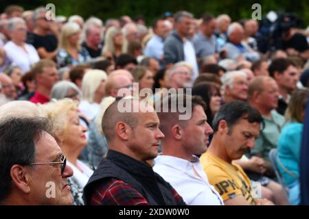 Trago Mills, Newton Abbot, Devon, Großbritannien. Juni 2024. 2024: Wahlkampfveranstaltung zur Reform des Vereinigten Königreichs in Trago Mills, Newton Abbot, Devon. Hinweis: Nidpor/Alamy Live News Stockfoto