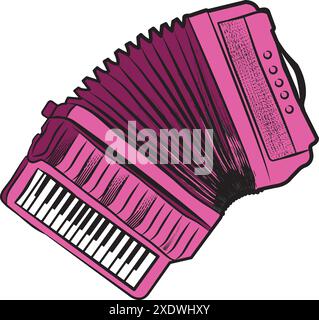 Akkordeon. Akkordeonillustration Musikinstrument Vektor Stock Vektor