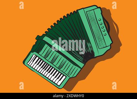 Akkordeon. Akkordeonillustration Musikinstrument Vektor Stock Vektor