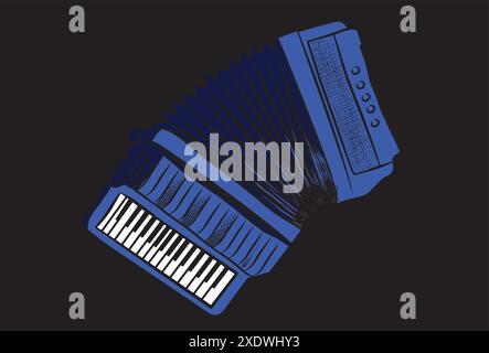 Akkordeon. Akkordeonillustration Musikinstrument Vektor Stock Vektor