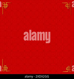 Der rote Hintergrund des chinesischen Mondneujahrs. Symbol für glückliche, Hochzeit, chinesische Tradition, Feier, romantische Ehe, Dekoration für Hochzeitszeremonien Stock Vektor