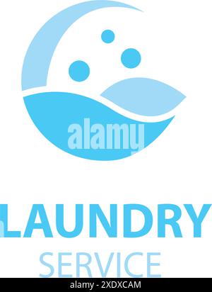 Logo-Design Waschmaschine mit Seifenblasen für Geschäftskleidung Waschmaschine mit moderner Schablone Stock Vektor