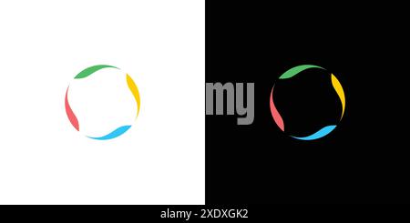 Schlichtes und farbenfrohes Kreislogodesign Stock Vektor