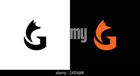 Einzigartiges und modernes G Fox Logo-Design Stock Vektor
