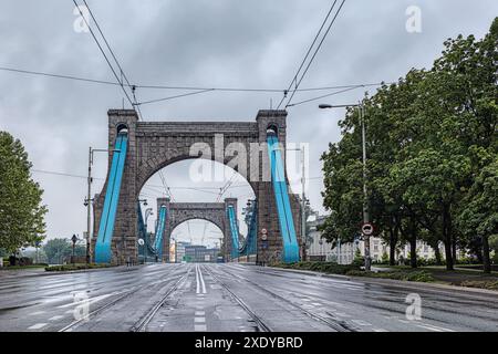 Grunwaldbrücke in Breslau. Polen. Stockfoto