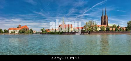 Insel Tumski und oder in Breslau Stockfoto