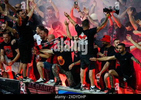 DÜSSELDORF, DEUTSCHLAND - 25. JUNI 2024: Das Fußballspiel der EURO 2024 Albanien gegen Spanien in der Duesseldorf Arena Stockfoto