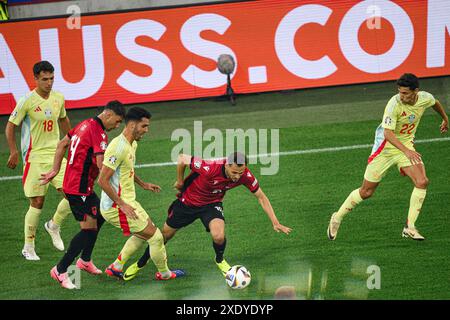 DÜSSELDORF, DEUTSCHLAND - 25. JUNI 2024: Das Fußballspiel der EURO 2024 Albanien gegen Spanien in der Duesseldorf Arena Stockfoto