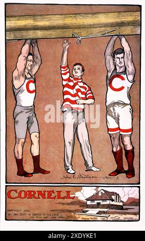 SHERIDAN John E – Cornell University Rowing Team 1902 – Poster mit Vintage-Illustration Stockfoto