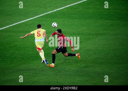 DÜSSELDORF, DEUTSCHLAND - 25. JUNI 2024: Das Fußballspiel der EURO 2024 Albanien gegen Spanien in der Duesseldorf Arena Stockfoto