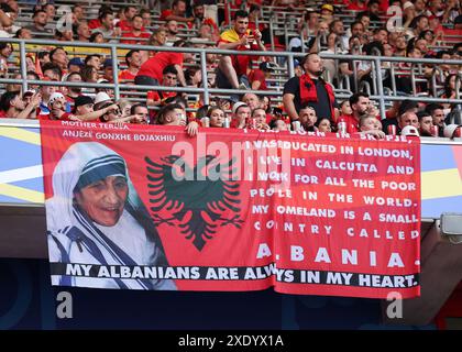 Düsseldorf, Deutschland. Juni 2024. Ein albanisches Banner während des UEFA-Europameisterschaftsspiels in der Düsseldorfer Arena. Der Bildnachweis sollte lauten: David Klein/Sportimage Credit: Sportimage Ltd/Alamy Live News Stockfoto