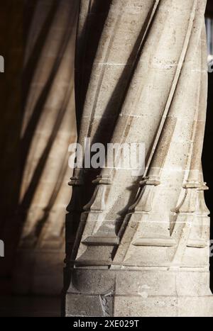 Detail der Säule, Llotja De La Seda (Seide Börsengebäude), Valencia. Comunidad Valenciana, Spanien Stockfoto