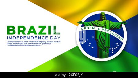 7. september, brasilianischer Unabhängigkeitstag Hintergrund. Übersetzung: Reihenfolge und Fortschritt Stock Vektor