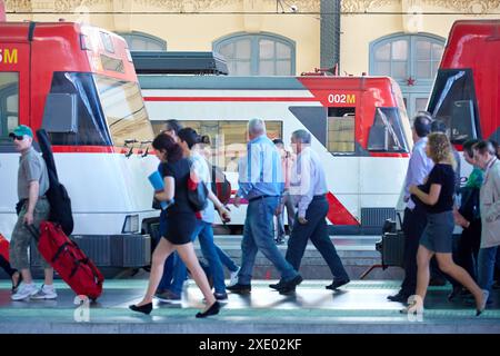 Züge. Nordbahnhof. Valencia. Comunidad Valenciana. Spanien. Stockfoto