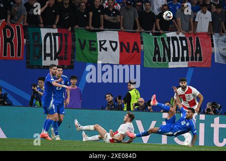 Im Spielfeld Lorenzo Pellegrini (Italien) während der UEFA Euro 2024 - Kroatien gegen Italien, UEFA-Fußball-Europameisterschaft in Leipzig, Deutschland, 24. Juni 2024 Stockfoto