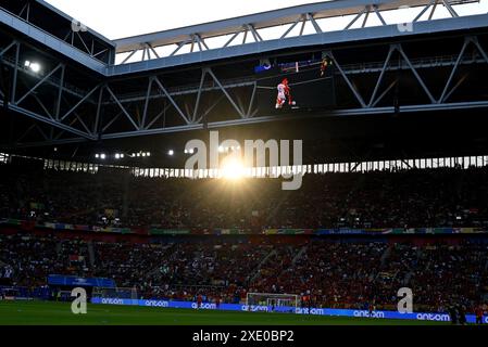 Düsseldorf, Deutschland. Juni 2024. Illustrationsbild aus dem Düsseldorfer Arena-Stadion während eines Fußballspiels zwischen den Nationalmannschaften Albaniens und Spaniens am dritten Spieltag in der Gruppe B in der Gruppenphase des UEFA Euro 2024-Turniers am Dienstag, den 24. Juni 2024 in Düsseldorf. Quelle: Sportpix/Alamy Live News Stockfoto