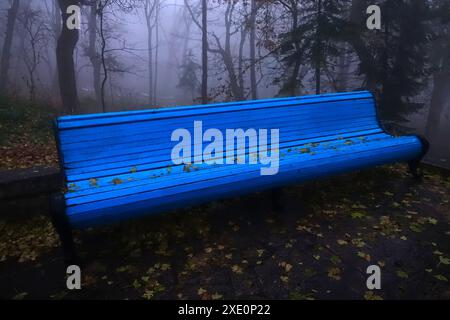 Ein einsamer Spaziergang im Herbstpark Stockfoto
