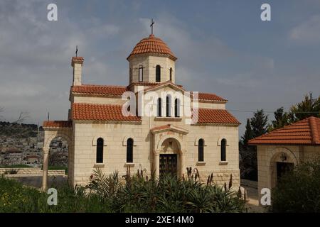 Griechisch-orthodoxe Kirche von Bethphage, hier besteigt Jesus Christus einen Hengst, um nach Jerusalem zu gehen. Hier beginnt die jährliche Palmsonntagsprozession. Stockfoto
