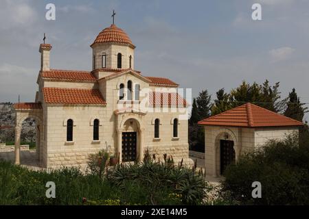 Griechisch-orthodoxe Kirche von Bethphage, hier besteigt Jesus Christus einen Hengst, um nach Jerusalem zu gehen. Hier beginnt die jährliche Palmsonntagsprozession. Stockfoto
