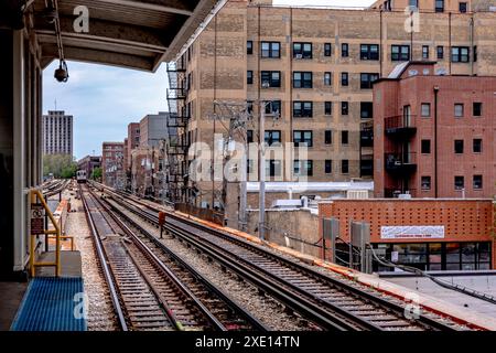 Szenen aus öffentlichen Verkehrsmitteln in chicago, illinois Stockfoto