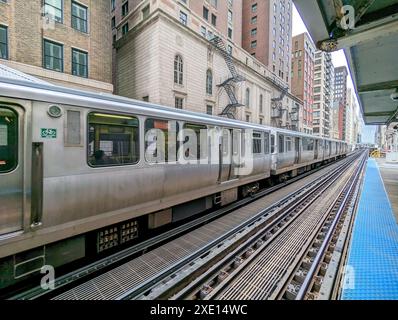 Szenen aus öffentlichen Verkehrsmitteln in chicago, illinois Stockfoto