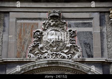 Stone Crest über einer Tür im Royal Hospital Kilmainham. Stockfoto