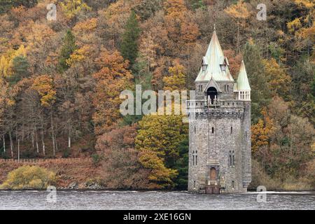 Rund um den Lake Vyrnwy im Herbst, Powys, Mid Wales, Großbritannien Stockfoto