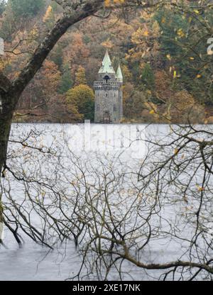 Rund um den Lake Vyrnwy im Herbst, Powys, Mid Wales, Großbritannien Stockfoto