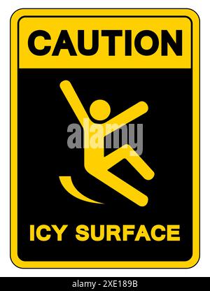 Achtung Icy Surface Symbol Sign, Vektorillustration, Isolate On White Background Label. EPS10 Stockfoto