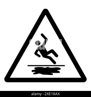 Rutschig Wenn Nass Symbol Schild, Vektorillustration, Isoliert Auf Weißem Hintergrund Etikett. EPS10 Stockfoto