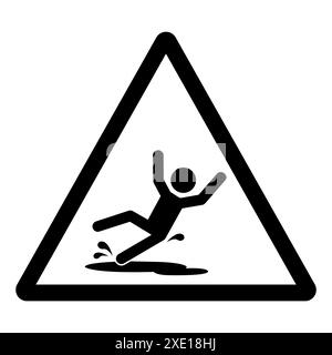 Rutschig Wenn Nass Symbol Schild, Vektorillustration, Isoliert Auf Weißem Hintergrund Etikett. EPS10 Stockfoto