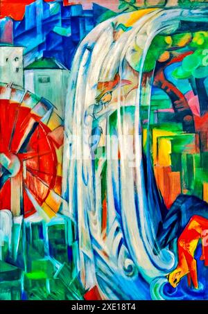 The Enchanted Mill, 1913 (Gemälde) des Künstlers Marc, Franz (1880–1916) deutsch. Stock Vektor