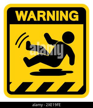 Warnung Slippery Symbolschild, Vektorillustration, Isolieren Auf Weißem Hintergrund Etikett. EPS10 Stockfoto