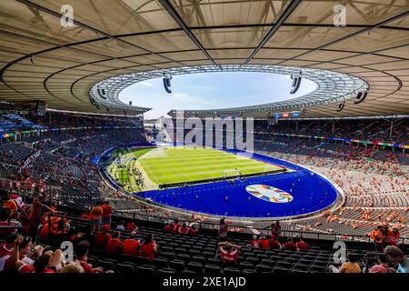 Berlin, Deutschland. Juni 2024. Das Olympiastadion für das Spiel der UEFA Euro 2024 in der Gruppe D zwischen den Niederlanden und Österreich in Berlin. Quelle: Gonzales Photo/Alamy Live News Stockfoto