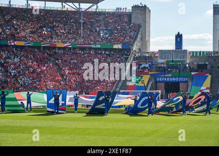 Berlin, Deutschland, 25. Juni 2024. Berlin, Deutschland 25. Juni 2024.UEFA, Stimmungsbild, Olympiastadion Berlin, GER, UEFA Euro 2024, Fussball Herren, UEFA EM 2024 Matchtag 3, Gruppe D, Niederlande vs. Oesterreich, Niederlande vs. Österreich, 25.06.2024. Foto: Eibner-Pressefoto/ Claudius Rauch/Alamy Live News Stockfoto